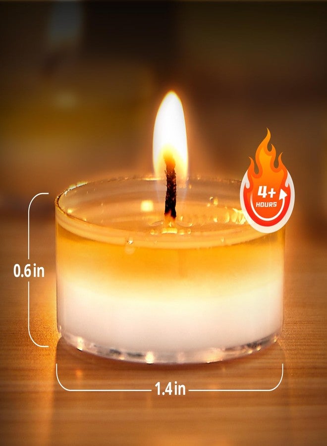 Hypmis Unscented Soy Tea Lights Candles 50 Pack Bulk, 4 Hours Long Burning White Tea Lights,Non-Paraffin, Smokeless, Mini Tealight Votive Candles for Wedding, Table Centerpiece, Christmas Lights - Image 2